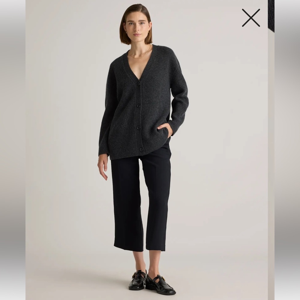 QUINCE Mongolian Cashmere Oversized Boyfriend Cardigan Sweater Size S